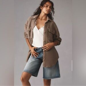 NWT By Anthropologie Knit Shacket - Taupe - sz S